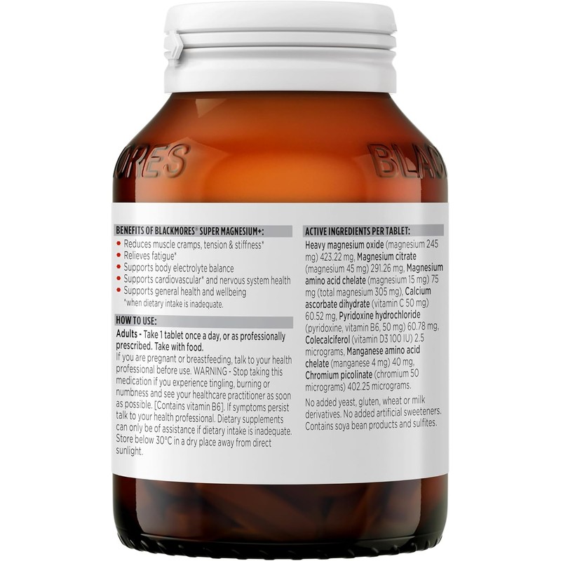Blackmores Super Magnesium+ | Supports Muscle Health | Maintains Energy