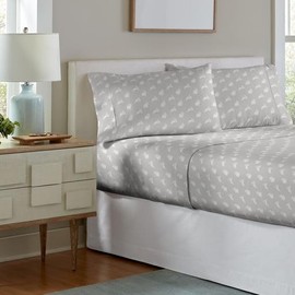 Pointehaven Pointehaven 180 GSM Velvet Feel Luxury 100% Cotton Printed Flannel Sheet Set, Queen, Bunnies - Warm & Cozy - Pre-Shrunk -Deep Pockets - Elastic All Around-Comfy Double Brushed -