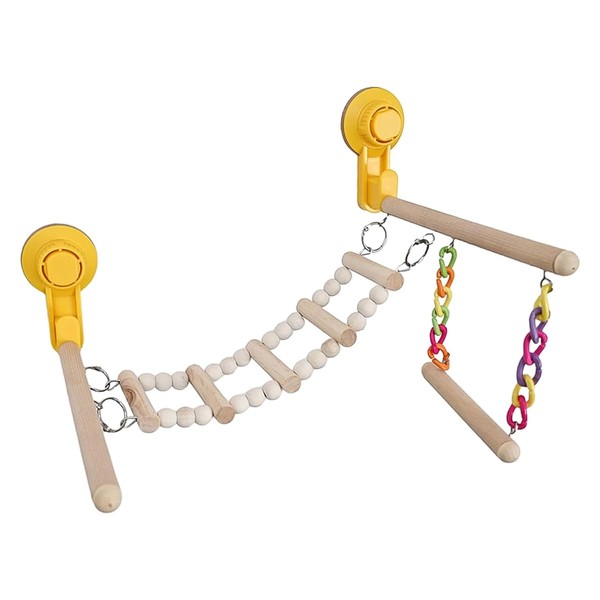 Tiardey Suction Cup Wood Perch Plaything Window and Shower Perch