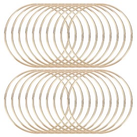 sourcing map 20 Pcs Dream Catcher Rings,Metal Craft Hoops Floral Hoops 4 Inch Macrame Hoops Rings for DIY Crafts Wreath Making Supplies Plant Hangers,Gold