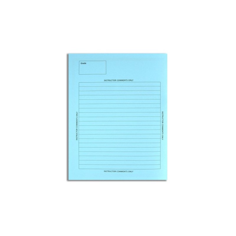BookFactory Exam Blue Book, Ruled Format, 8.5x11 Inches, 16 Pages,