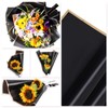 Whaline 30 Sheets Floral Wrapping Paper Folded Flat Black Flower