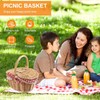 BGFAVCV Country Style Wicker Picnic Basket Hamper with Lid and