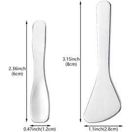 Aswewamt 4Pcs Mini Metal Cosmetic Spatulas Makeup Skincare Spatulas Cream Spoon Silver Dig Scoop Practical Beauty Accessories for Mixing and Sampling Makeup Cosmetic Beauty Tools