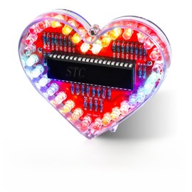 LED Soldering Practice Set, DIY Heart-Shaped LED Soldering Kit, DIY Soldering Project Kit for Students, Soldering Exercise Set Learning Training and Teaching 7 Colours LED Lamps Decoration Gift