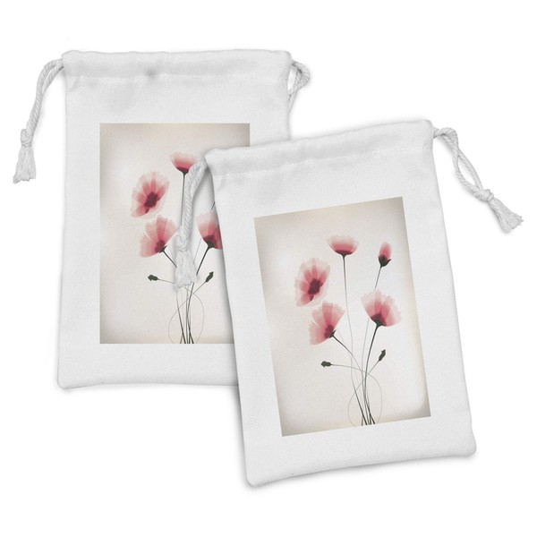 Ambesonne Abstract Fabric Pouch Set of 2, Pure Romantic Cool