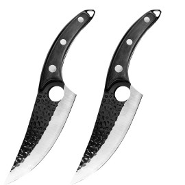 Unbranded Japanese Knife Forged Chef Knife Ultra Sharp Professional Kitchen Knife Cleaver - 2 Pack