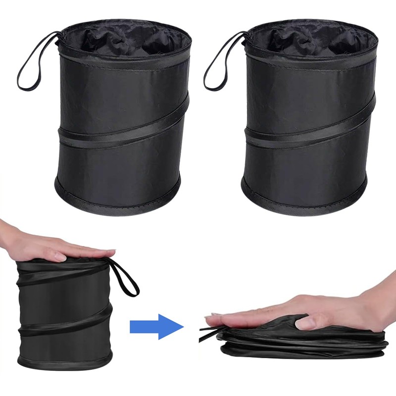 2 Pack Car Trash Bins, Mini Collapsible Car Garbage Can