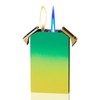 Green Butane Torch Lighter - Dual Flame, Jet Torch, Windproof,