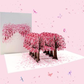 Three Dee Cards - Cherry Blossom Avenue 3D Pop-Up Card for Her Mum Mothers Day - Wife Girlfriend Anniversary Valentines Pop-up - Grandma Birthday