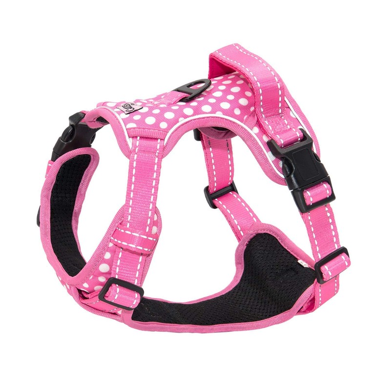 Cutesy Pet Adjustable Dog Harness | Pink Polka Dots (Medium)