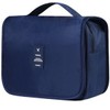 Hanging Travel Toiletry Bag, Veyarien Folding Waterproof Makeup Cosmetic Toiletries Bags Organizer for Women Ladies Girls (Navy Blue)