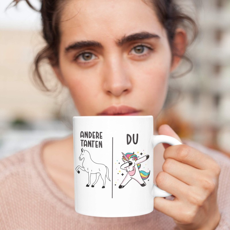 Keramik , Beste Tante Geschenk Tasse mit Spruch Kaffeetasse für