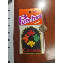 Vintage Voyager Canada Maple Leaf Multi-color  Embroidered Patch NEW Iron-On Sew