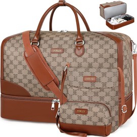 ITIEZY Weekender Overnight Bag for Women - Large Travel Duffel Bag Carry On Tote Bags with Crossbody Bag Toiletry Bag