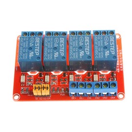 NOYITO 4-Channel Relay Module 5V 12V 24V High Low Level Trigger With Optocoupler Isolation Relay Load AC 250V 10A DC 30V 10A (DC 5V, Red)