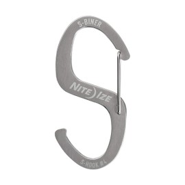 Nite Ize S-Biner Hook 'N Hold S-Hook, Stainless Steel S-Hook with Clip, Holds Pans, Tools and Plants, Stainless