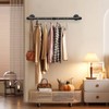 Jeasor Industrial Iron Pipe Clothes Hanging Bar DIY Wall-Mounted Garment