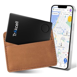 Trakcell Thin Wallet Tracker Card, Wallet Finder, Smart Bluetooth Locator for Phone, Luggage Tags, Passport, IP67 Waterproof with Built-in 3 Year Battery, iOS Android Compatible,Black