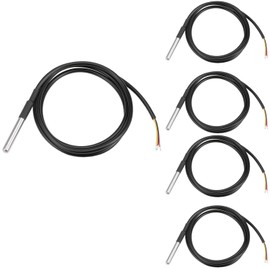 VISSQH 5 PcsTemperature Sensor,digital temperature sensor, stainless steel temperature sensor waterproof probe temperature sensor for temperature monitoring