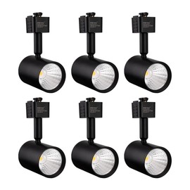 mirrea LED Track Lighting Heads Compatible with Single Circuit J Type Track Lighting Rail Ceiling Spotlight for Accent Task Wall Art Exhibition Lighting 6.5W 24° Black Pack of 6 (4000K Neutral White)