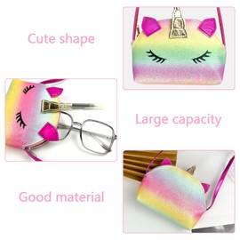 Giugio Unicorn Handbag Jewellery Set for Girls, Birthday Gift Toy Girls 2-8 Years, Unicorn Necklace, Bracelet, Ring, Earring, Children's Jewellery Set, Princess Dressing, Birthday Gift, Unicorn