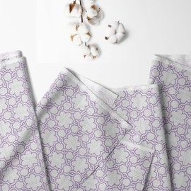 Bacati - 3 Piece Girls Toddler Bed Sheet Set Includes Fitted Sheet, Top Sheet, and Pillow Case 100% Cotton Muslin (Lilac Floral)