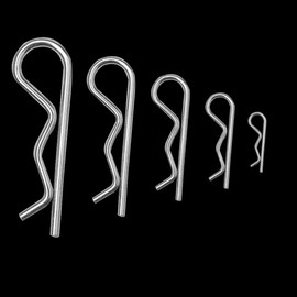 20 Pcs Hardware Pins Cotter Pins Spring Fastener Assortment Kit, Retaining Pins R Clips Heavy Duty Zinc Plated Cotter Pin Hairpin Assortment Kit for Use On Hitch Pin Lock Systems Multiple Sizes M1-M3