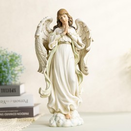ShineOnAngel Guardian Angel Statue Indoor, 14 Inches Praying Angel Sculpture for Home Décor, Healing Angel Gifts for Women, Christmas, Thanksgiving or Housewarming