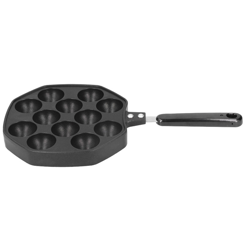 12 Cavities Aluminum Takoyaki Pan Maker Octopus Balls Egg Puffs