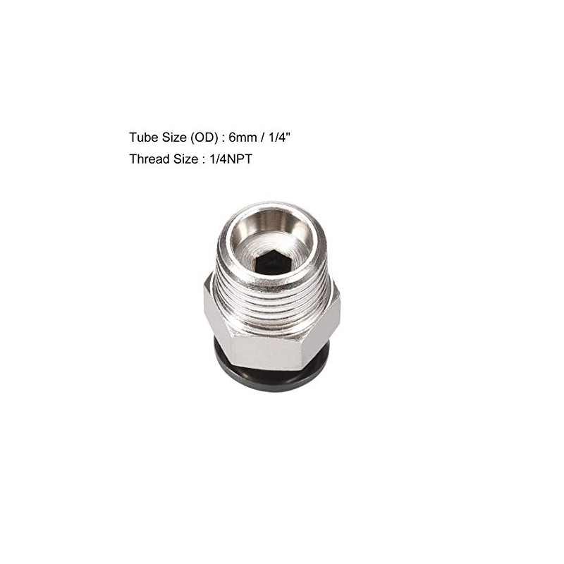 sourcing map Straight Pneumatic Push to Quick Connect Fittings 1/4NPT