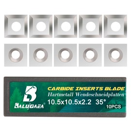 10 pieces HM reversible blade replacement blades 10.5 x 10.5 x 2.2 mm 35° carbide indexable inserts square for face milling cutter for wood turning tool