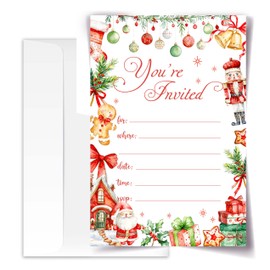 ANYEMW You are Invited - Christmas Invitation Cards with Envelopes Pack of 20 (4"x6") - Invitations for winter,Birihday, etc.(186)