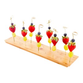 Restaurantware 16.5 x 3.8 x 1 Inch Pick Stand 1 Sturdy Skewer Holder - With 20 Slots Sustainable Bamboo Pick Holder For Buffets Banquets Or Catering Events Party Supplies