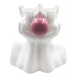 Muna Maceta Decorativa Artesanal De Cerámica Medio Rostro