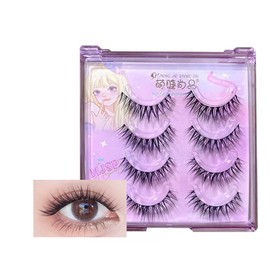 False Eyelashes, Natural, 5 Pairs Popular, Clear, Axis, Core, Soft, Super Lightweight, Soft, Handmade, Actress Eyelashes, Cosplay Makeup, False Eyelashes (K-22)