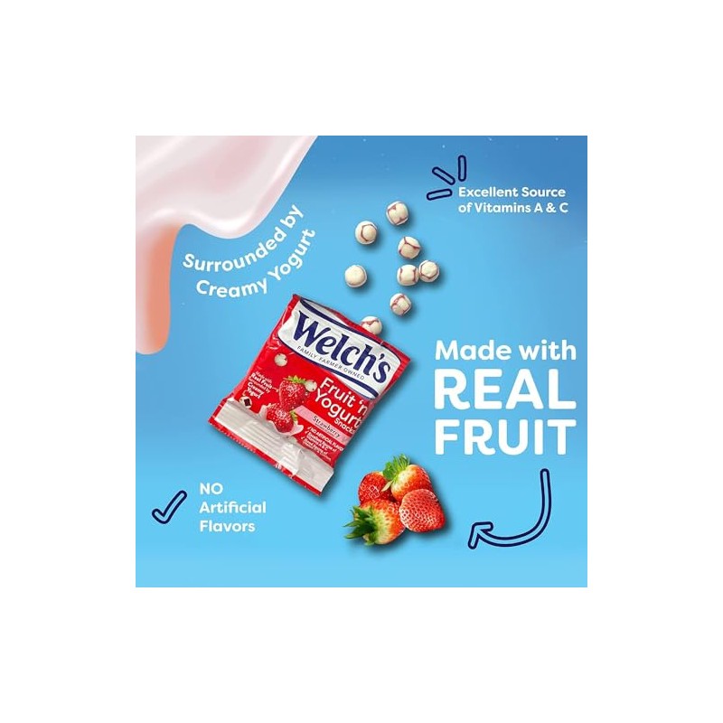 Generic Fruit Yogurt Strawberry Snacks, 8 (0.7oz) Bags per Box,