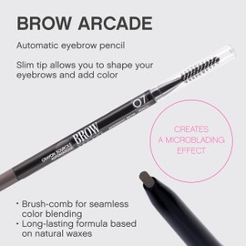 Vivienne Sabó Brow Arcade Waterproof Eyebrow Pencil – Micro Definer with Brush for Cool-Toned Hair, Smudge-Proof Color and Longwear Shape Enhancement, Shade 07 Ash Brown, 0.035 oz