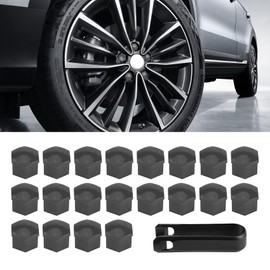 Lyxheth 20PCS Lug Nut Covers, Bolt Covers Caps, Auto Hub Screw Protector with Remover Tool, 17 mm Inner Hex Wheel Bolt Dust Caps Cover Decorative Car Accessories Universal for Most Cars (Grey, 17mm)