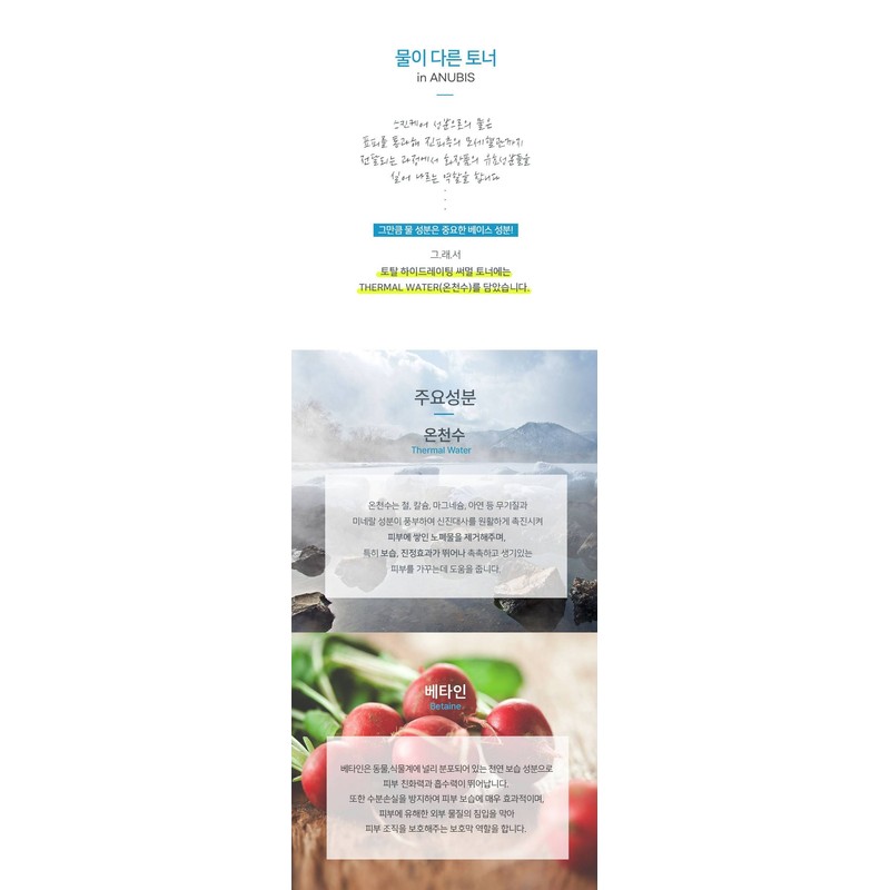Anubis Total Hydrating Thermal Toner 250ml / 아누비스 토탈 하이드레이팅
