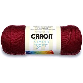 Caron Simply Soft Acrylic Aran Knitting Wool Yarn 170g - 9762 Burgundy