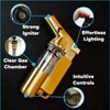 Pocket Torch Lighter with Clear Reservoir - Refillable, Multi-Color Options,