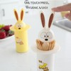 EGGLION Yellow Automatic Bunny Toothpick Dispenser – One-Touch Press-to-Dispense Toothpick