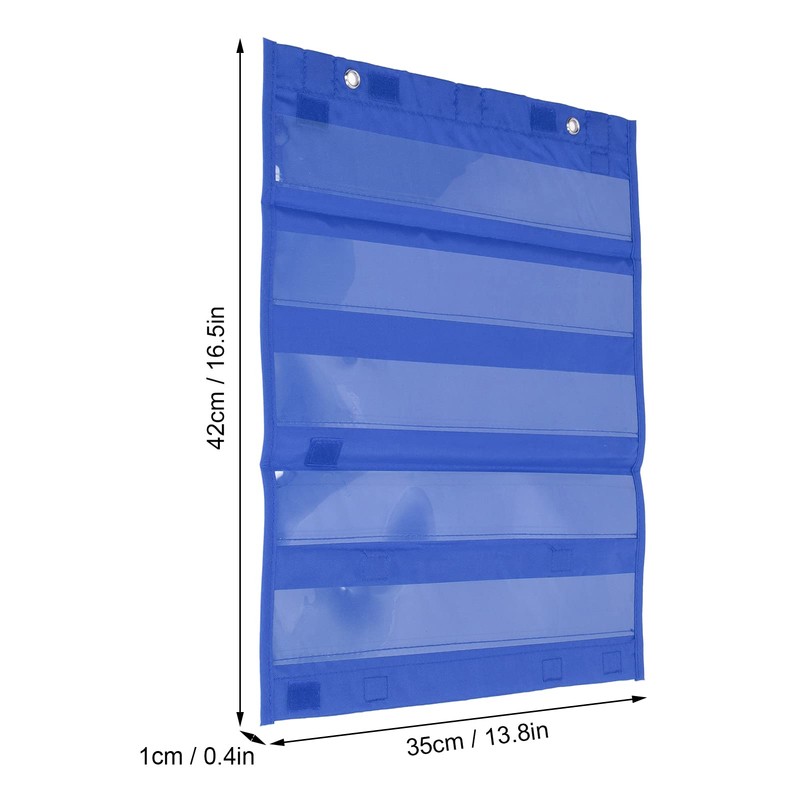 Magnetic Pocket Chart, Classroom Hanging Pocket Chart, 5 Rows Transparent