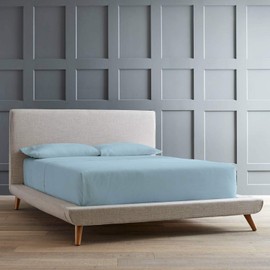 Femini Fashion King - 78" x 80" Size Cotton Microfiber Bed Sheets Luxury 1800 Thread Count Brushed Microfiber Sheet Set Super Soft & Silky Feel 18 Inch Deep Pocket - King, Light Blue