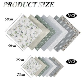 14 Pieces Floral Patchwork, Square Cotton, Printed Patchwork in Canvas Weave, DIY Sewing Materials, Clothing Repair Patchwork, Soft Lining Fabric