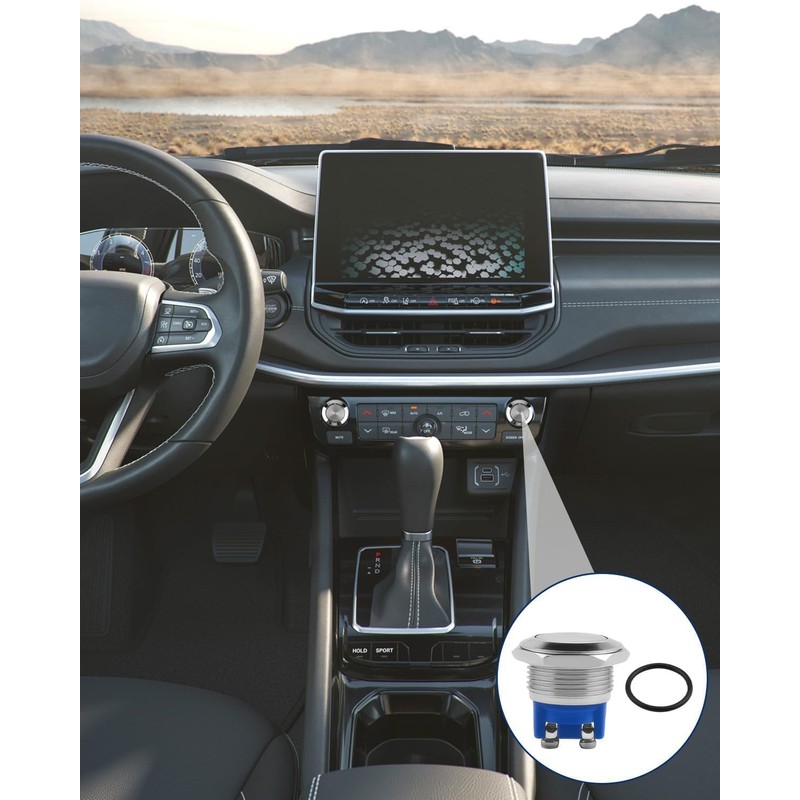 3 pieces 19 mm stainless steel flat head button, IP65