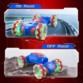Spider Remote Control Car for Boys, 2.4GHz 4WD Gesture Sensing Rc Stunt Car with Lights Music - Birthday Gifts for Boys Girls,360°Rotate Transform Drift Rc Cars for Boys Age 6-12