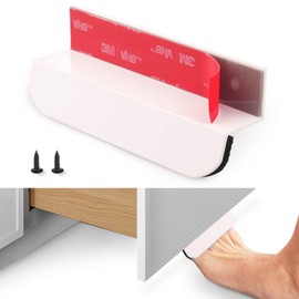 RVPEKUPE 2-Pack Under Cabinet Foot Pull with Adhesive and Screws, Hands Free Toe Foot Pull Opener for Kitchen Trash Cabinet Drawer, 4 Inch (White)