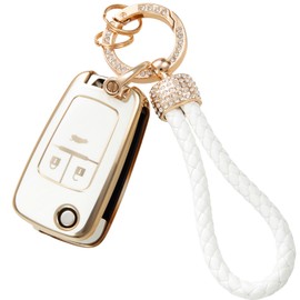 luwiscook Car Key Cover with Keychain Lanyard, 2 3 Buttons Smart Soft TPU Key Fob Protection Case Compatible with Vauxhall Opel Astra Insignia Vectra Zafira for Cruze Captiva